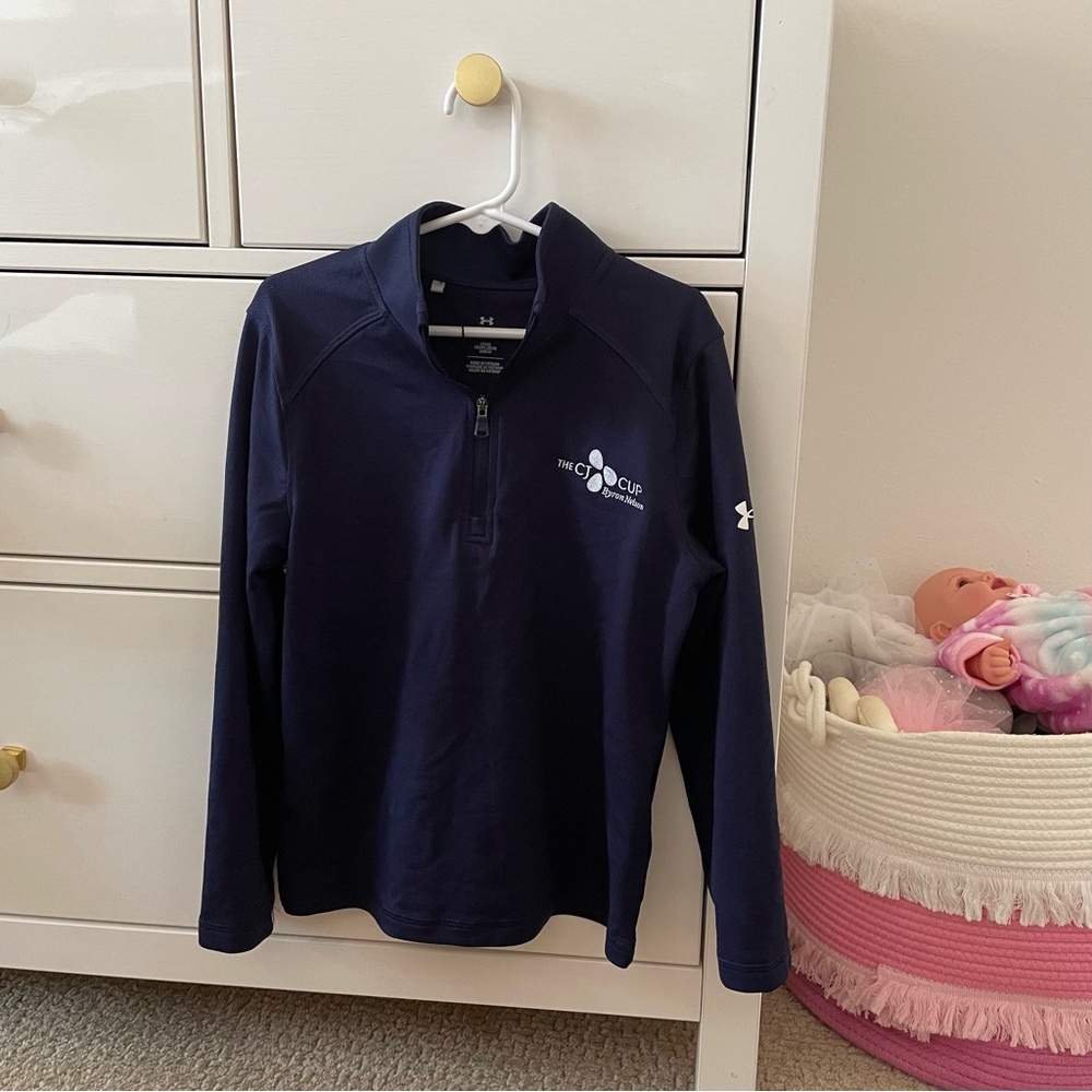 Under Armor Navy Blue Quarter Zip CJ Cup Shirt Youth XS